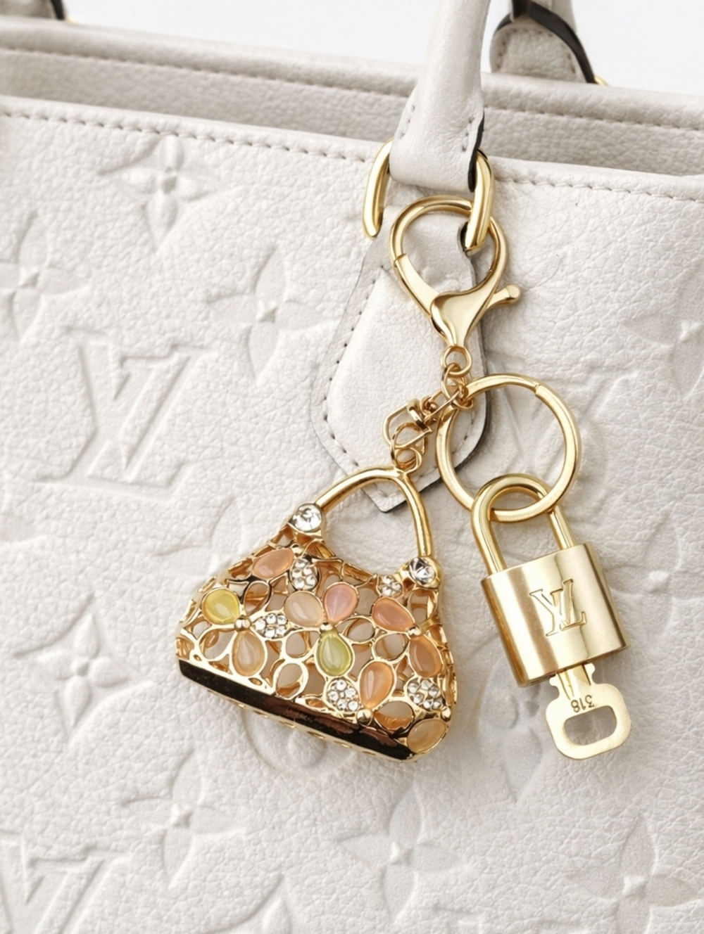Louis Vuitton Gold Lock 🔑 Authentic LV Padlock + Bag Unbranded Bag Charm